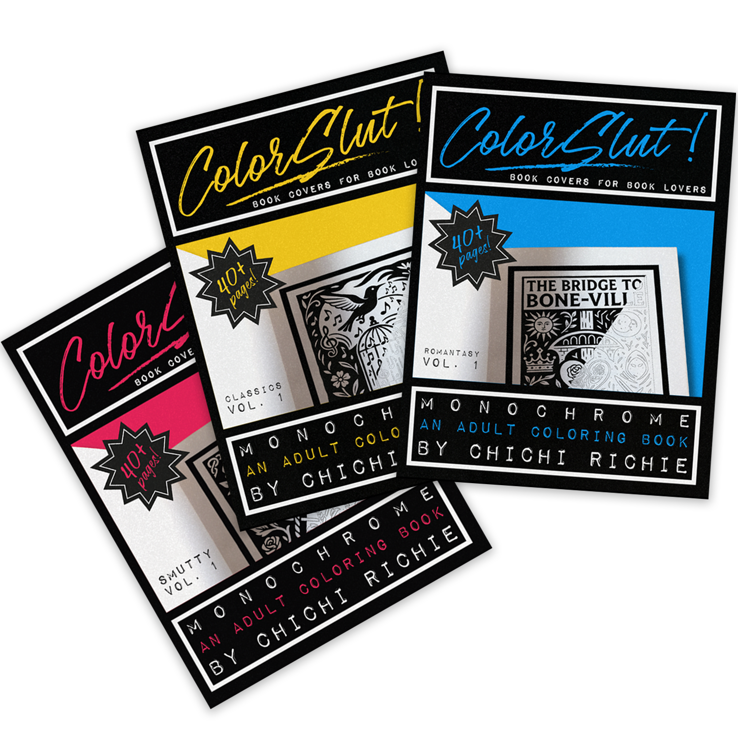 ColorSlut! complete collection by ChiChi Richie — all three adult coloring books